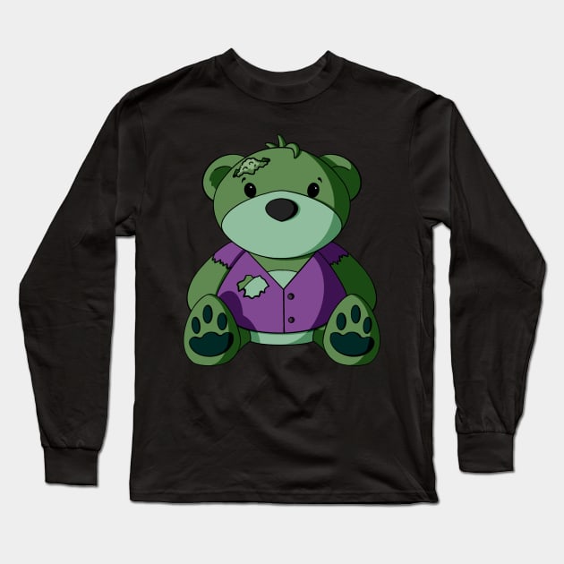 Casual Zombie Teddy Bear Long Sleeve T-Shirt by Alisha Ober Designs